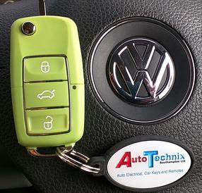 Replacement Volkswagen remote flip key in green