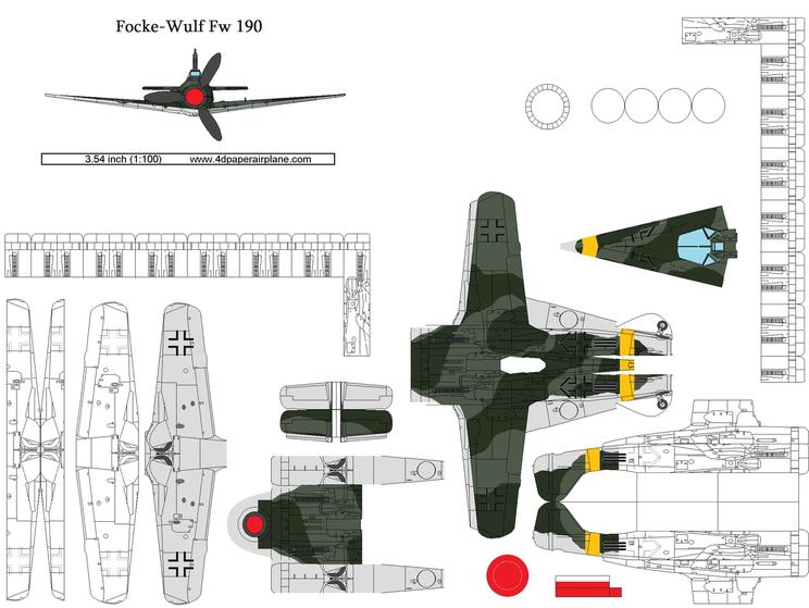 DIY 4D model template of Focke-Wulf Fw 190
