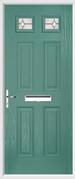 4 Panel 2 Square Composite Door regal opal glass