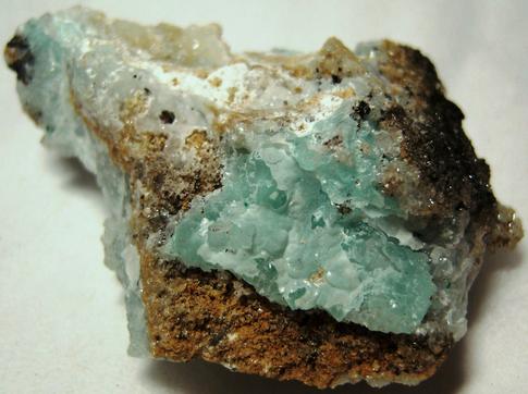 blue HEMIMORPHITE, CHRYSOCOLLA - 79 Mine (79th Mine; Seventy-Nine Mine; Seventy-Nine property; McHur prospect), Chilito, Hayden area, Banner District, Dripping Spring Mts, Gila County, Arizona, USA - ex George Butterfly Belzner