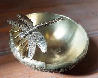Insect Bowls, Hammered bowls, Leafy bowls, bee bowls, metal honeypot,