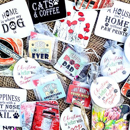 coasters, fridge magnets