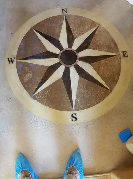 north compass stained concrete flool