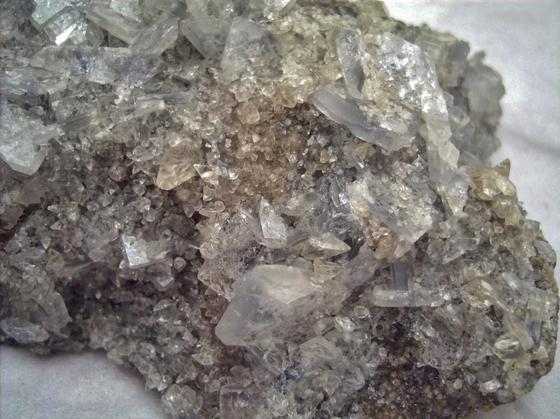 CELESTINE celestite, CALCITE - Rt 13 roadcut, Chittenango Falls, Fenner Township, Madison County, New York, USA - ex Sterling Hill Mining Co., Owned & Operated by The Hauck Families