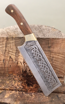 Custom made metal etched Celtic Cleaver. Free step by step instructions. www.DIYeasycrafts.com