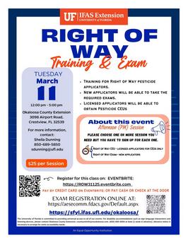 Right of Way Training & Exam Flyer