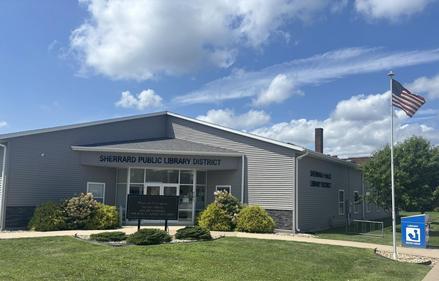 Exterior of library building entrance