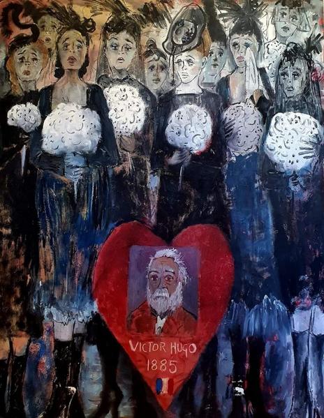 The Funeral of Monsieur Hugo - Oil on Canvas 150 x 120 cm