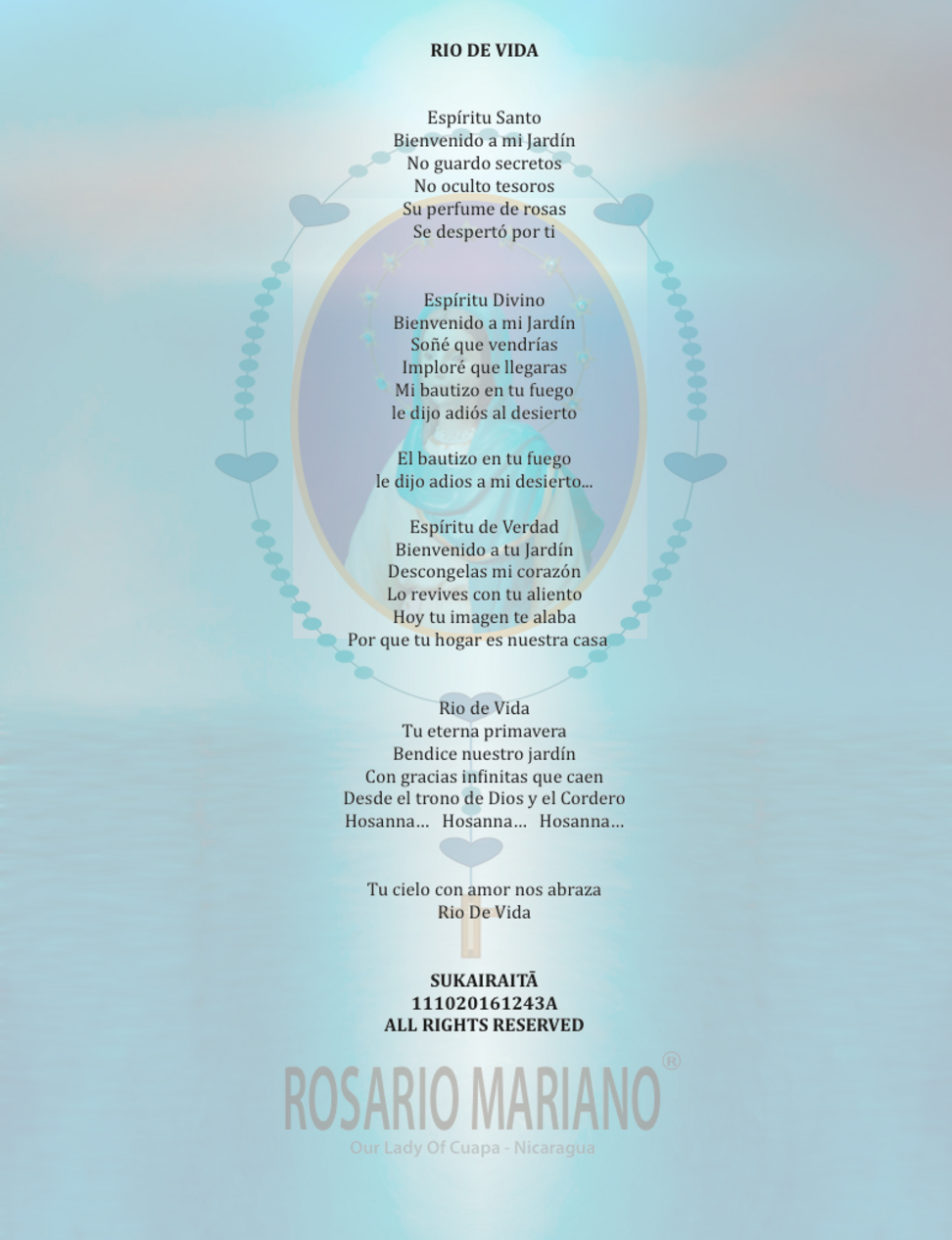 500 ANIVERSARIO VIRGEN DE GUADALUPE - CANCION RIO DE VIDA- AUTOR:SUKAIRAITA- TODOS LOS DERECHOS RESERVADOS