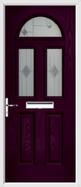 2 Panel 2 Square 1 Arch Door mesquite glass