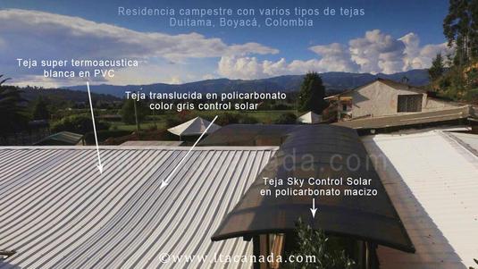 Residencia campestre con teja termoacustica blanca en pvc LTA