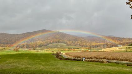 Wow. Beautiful Rainbow @Dickie Bros. Orchard this morning