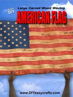 Easy to make a large Carved wood waving American Flag from 2x4s