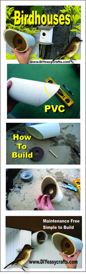 How to build a easy DIY PVC birdhouse. www.DIYeasycrafts.com
