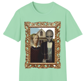 "Alien Gothic USA" Classic Art Masters Unisex Softstyle T-Shirt