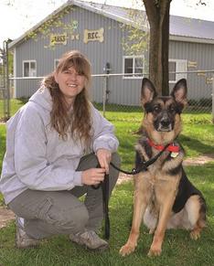 Jessie with rescue German Shepherd