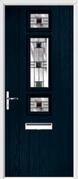 3 Square Strip Composite Door aspen glass