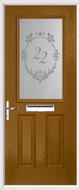 2 Panel 1 Square Composite Door sandblast glass