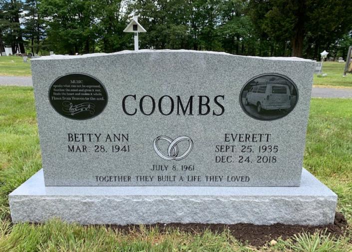 Companion headstone with laser engraved images