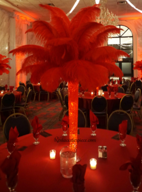 Red feather clearance centerpieces