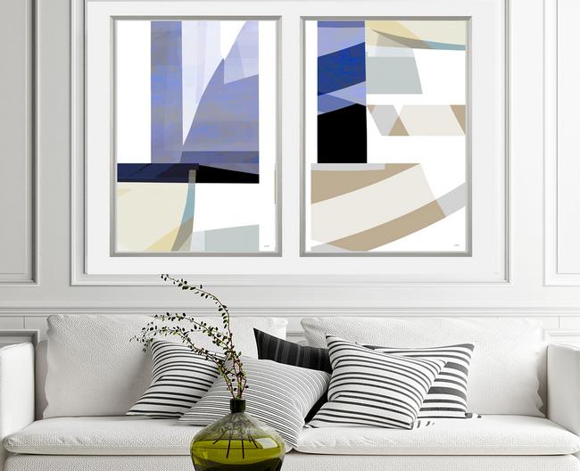 Blue, gray and green abstract art, #abstract art