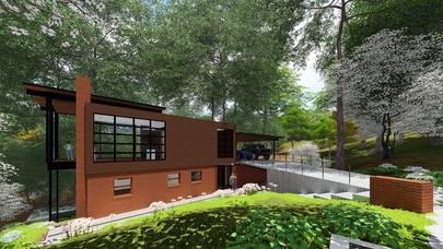 Usonian MidCentury Modern Renovation 3DGreenPlanetArchitects.com elevation