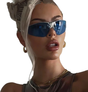 Moon Logo Big Eyes Futuristic Sunglasses