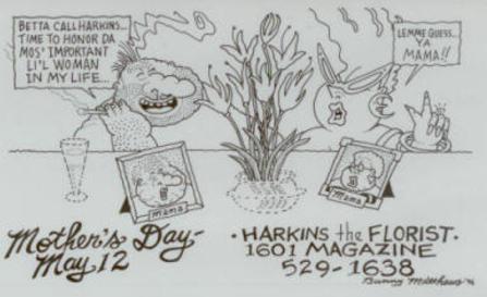 A hand-drawn cartoon of Vic saying to Nat'y that he is going to honor the most important woman in his life- his mama