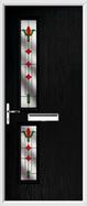 2 Square Composite Door fleur-de-lys glass