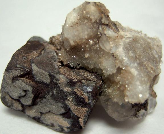 GALENA, QUARTZ, fluorescent FLUORITE, ANGLESITE - Blanchard Mine (Portalas-Blanchard Mine; Portales-Blanchard Mine; Hansonburg Lead mine; McCarthy Lead mine), Bingham, Hansonburg District, Socorro County, New Mexico, USA - ex Parker Minerals
