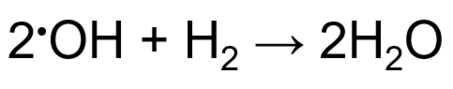 H2 Sciences Reduction of Hydroxyl Radical by H2 Resulting in Two Water Molecules