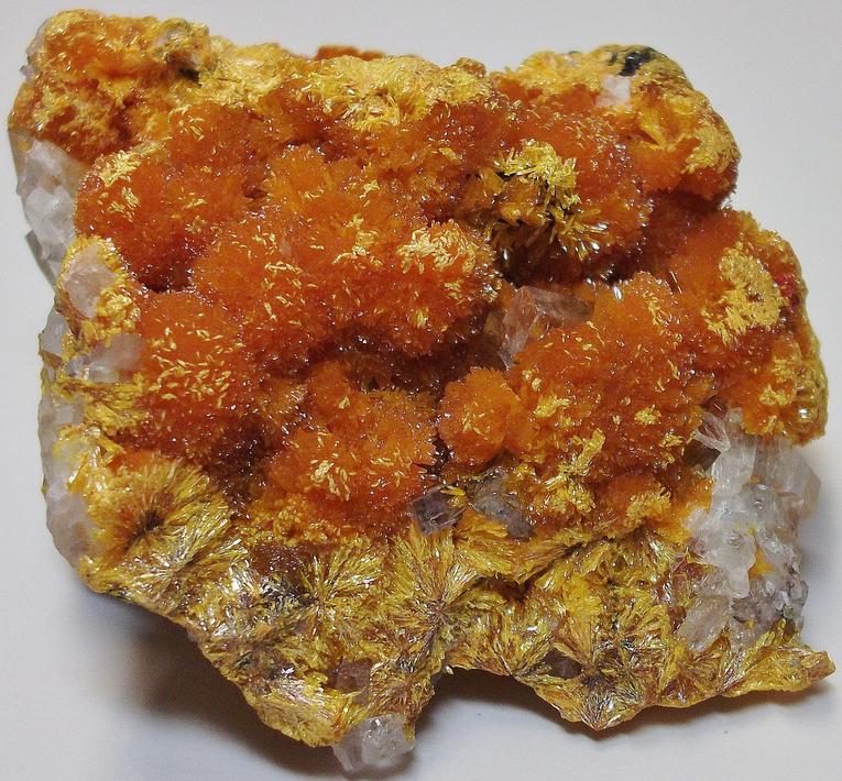 Orpiment & Baryte crystals- Quiruvilca Mine, Peru