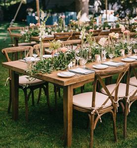 wood farm tables for rent weddings and event