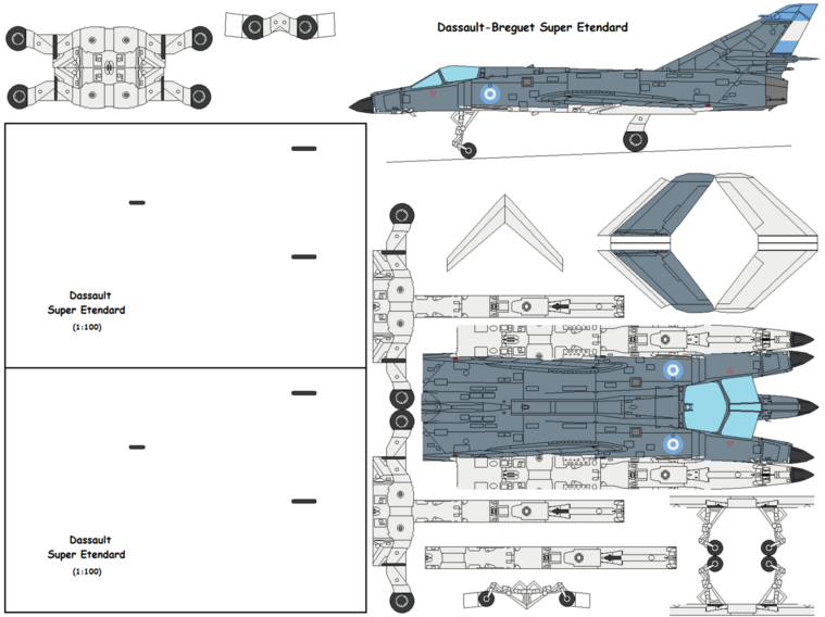 4D model template of Dassault-Breguet Super Étendard