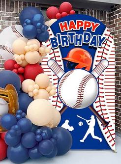 BASEBALL BIRTHDAY BACKDROP COVER FOR RENT