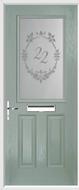 2 Panel 1 Square Composite Door sandblast glass