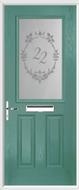 2 Panel 1 Square Composite Door sandblast glass