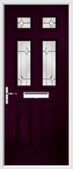 2 Panel 4 Square Composite Door regal opal glass