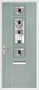 3 Square Strip Composite Door aspen glass