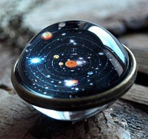 Double-sided Glass Ball Solar System Cosmic Starry Sky Necklace