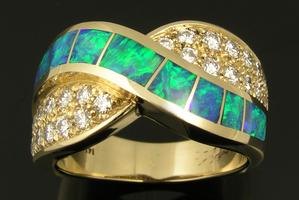 Australian opal inlay ring by The Hileman Collection