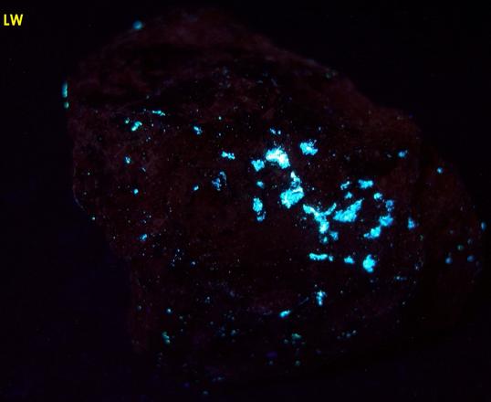hydrocarbon mineral fluorescent IDRIALITE CURTISITE - Skaggs Springs Mine, Skaggs Springs, Warm Springs Dam, Coast Range, Sonoma County, California, USA