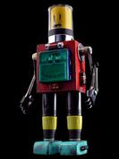 retro robot sculpture art astronaut