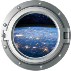 Spaceship/Underwater Porthole Window Wall Stickers