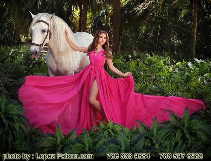 Quinceanera Horse secret gardens Miami quinces