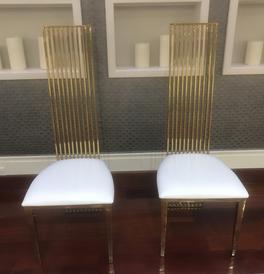 white and gold sweethearts chair for rent wedding birthday dinner