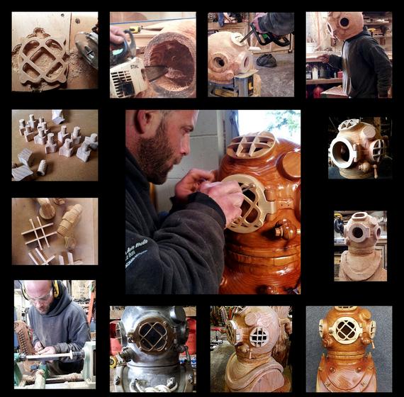 American chainsaw carver in Gig Harbor, WA. Jeffrey Michael Samudosky wood carver in Washington state.