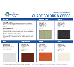 Shade Colors & Specs 4PG Guide