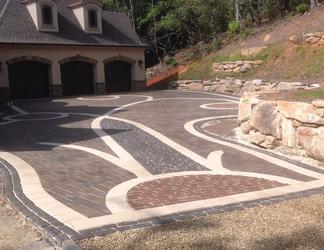 Custom designed paver driveway installed in Sky Valley, GA.
