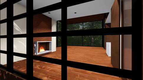 Usonian MidCentury Modern Renovation 3DGreenPlanetArchitects.com great room